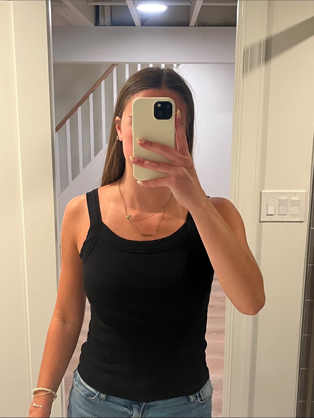 Classic Black Ribbed Tank Top - Women